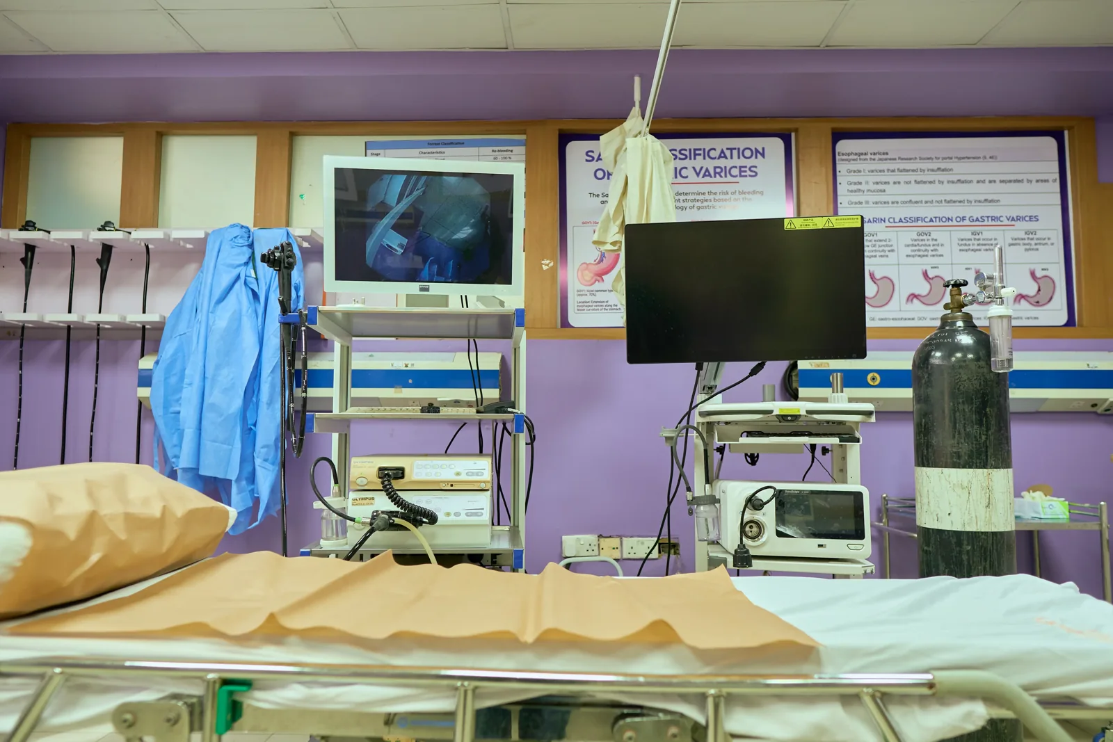 Equipment inside the Zendale Endoscopy procedure room