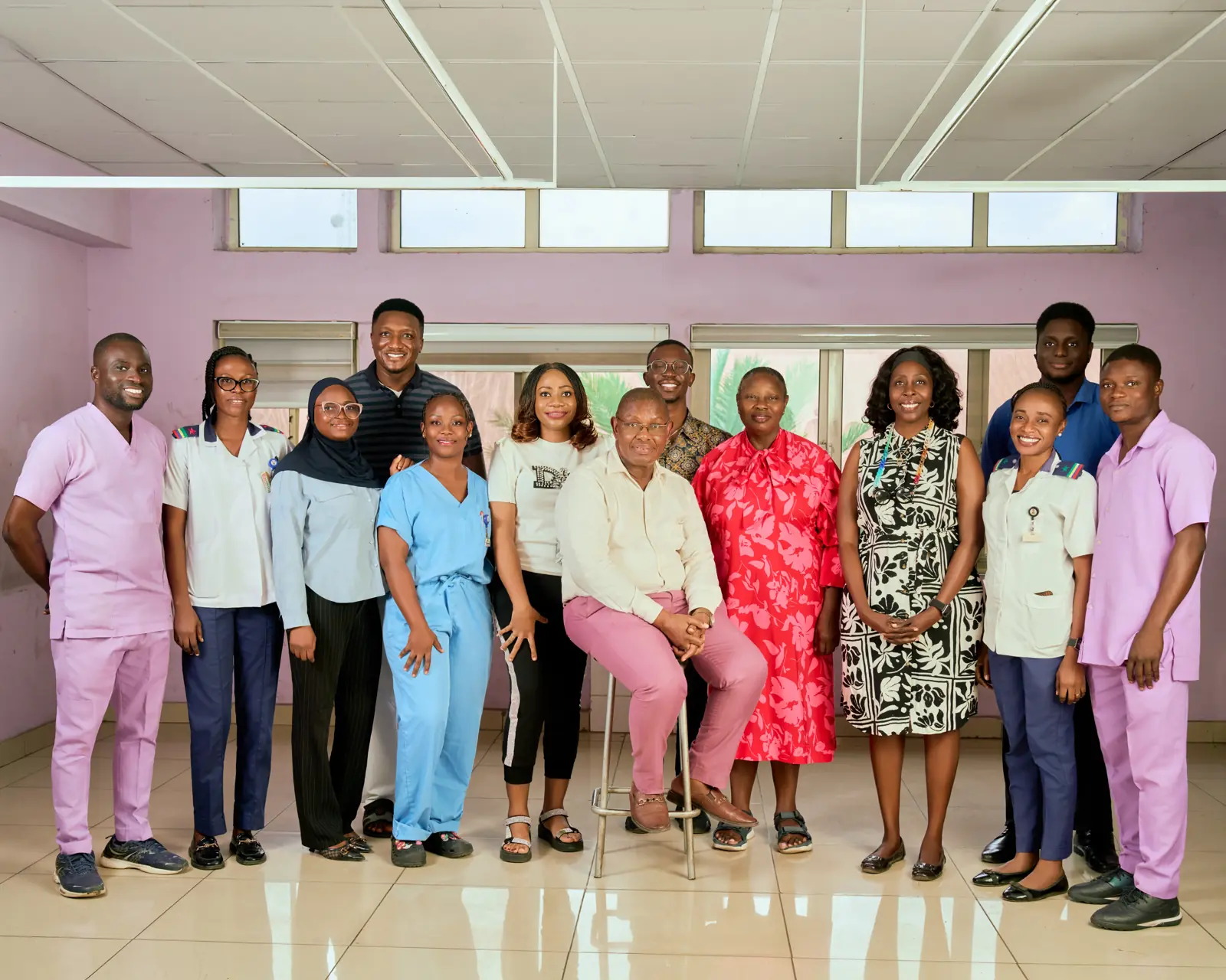 Full group photograph of the Zendale Endoscopy team at LASUTH