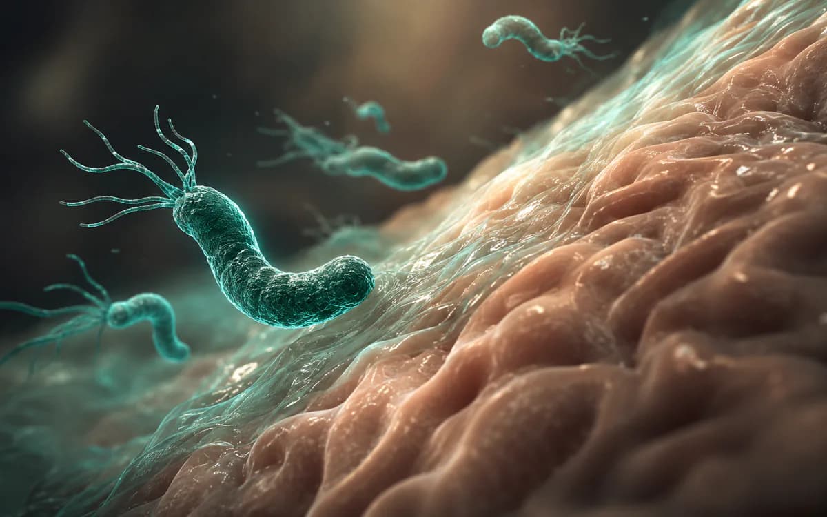 Illustration accompanying H. pylori infection